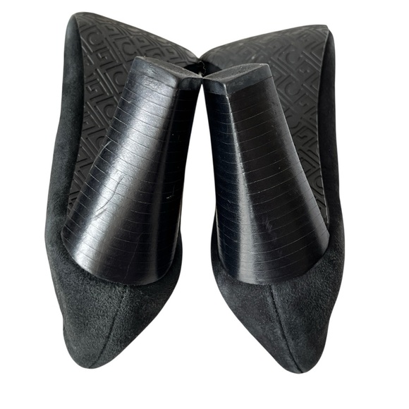 Liz Claiborne Chloe Black Suede Round Toe Stacked Heel Pumps – Size 8 M - Picture 9 of 13